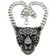 thumbnail image 1 of Collar con colgante de cabeza de leopardo de Halloween con hielo para mujer, joyería de hip hop, cadena de eslabones cubanos para hombre, joyería de tendencia gótica, regalo, plata, 1 of 5