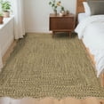 thumbnail image 4 of Garvee 5'x7' Scalloped Rug Farmhouse Braided Print Carpet, Washable Rug Soft Non Slip Low Pile Rug Indoor Neutral Carpet for Living Room Bedroom Dining Room, Yellow, 4 of 8