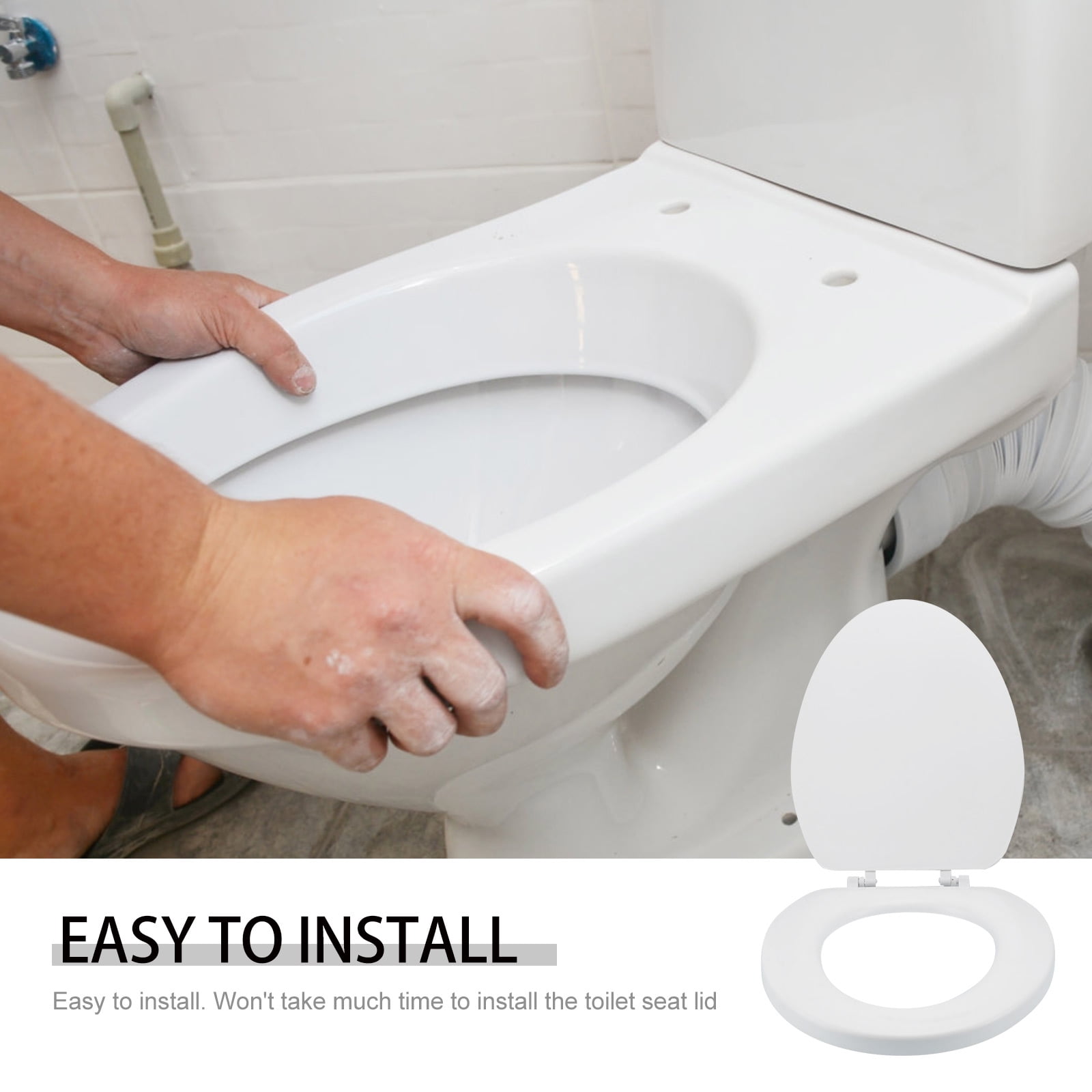 Zcyifa Thick White Toilet Seat Cover for Elongated/Oval Toilets