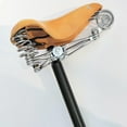 thumbnail image 6 of Cowhide Seat Saddle for Cruiser, Road Bike, Tou Bike, Brown With Rope, 6 of 7