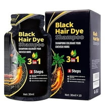 ABBASI & CO 10 PCS Hair Shampoo Instant Hair Dye for Men Women, Black Color - Simple to Use - Hair Dye Permanent - Last 30 days - Natural Ingredients for Men & Women Black hair Shampoo