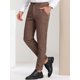 thumbnail image 2 of Pantalones de vestir ajustados con frente plano y bloque de color con estampado geométrico informal para hombre XL Marrón, 2 of 6