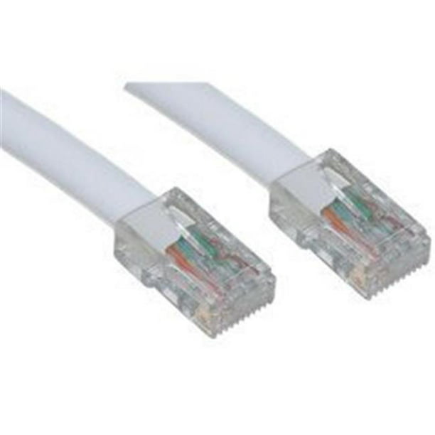 Câble de Raccordement Ethernet Blanc Cat6 Sans Boot 25 Pieds