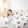 thumbnail image 3 of Feelyou Cute Reading Ghost Full Size Bedding Sets, Kawaii Skull Print Full Size Bed in a Bag, Halloween Reversible, 7 Pieces, 3 of 7