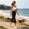 thumbnail image 6 of Pants for Women Capri Fold Over Cropped Pant Stretch Low Rise Wide Leg Yoga Bottoms, S, 6 of 7