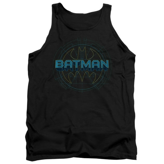 Batman Bat Tech Logo Adult Tank Top Black