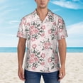 thumbnail image 4 of Balery Rose Flowers Print Men's Hawaiian Shirts Short Sleeve Beach Shirt Relaxed Fit Vacation Button Down Shirts-XX-Large, 4 of 9