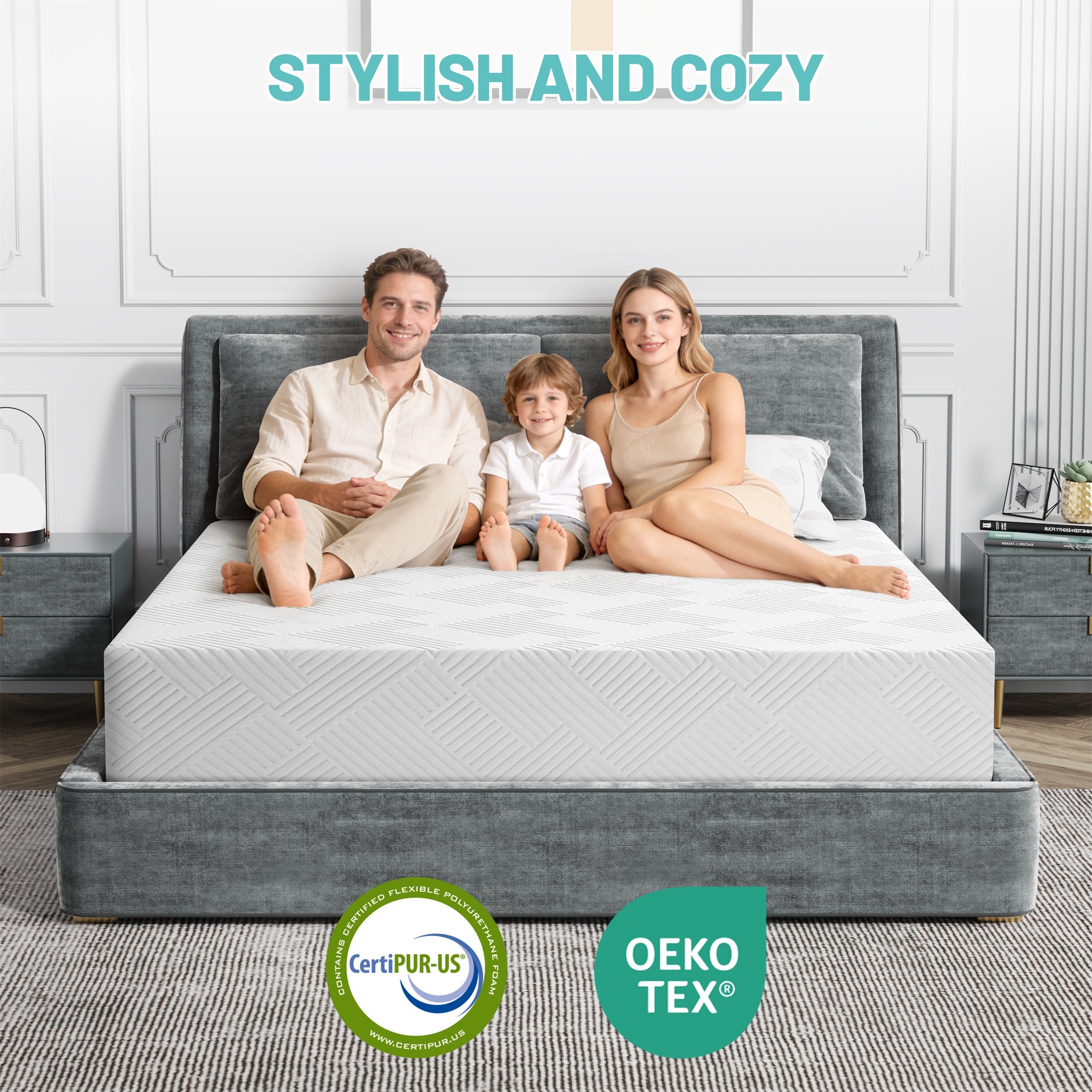 Vipbear 8in Twin Hybrid Mattress In A Box, Gel Memory Foam With Individually Wrapped Pocket Coils, Medium Firm, Pressure Relief, Cooling Sleep Support