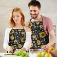 thumbnail image 5 of Black White Bee Heart Sunflower Pattern Apron-Garden Aprons for Women with Pockets-Cotton Linen Waterproof Kitchen Cooking Gardening Aprons Adjustable for Kitchen,Cooking,BBQ and Salon 33x27 Inch, 5 of 7