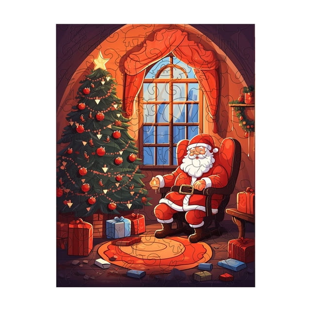 Birdeem Popular Christmas Wooden Puzzle Bird Shaped Anicorporeal Mal Shaped Wooden Adult Toy Flat Puzzle Rectangular Puzzle Essential Holiday Puzzle Class