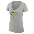 thumbnail image 2 of Women's G-III 4Her by Carl Banks Heather Gray Green Bay Packers Heart Graphic V-Neck Fitted T-Shirt, 2 of 5