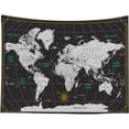 thumbnail image 2 of World Map Tapestry Wall Hanging Black White Tapestry Home Décor for Home 40X30 Inch Map for kids Room Wall Art, 2 of 7