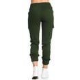 thumbnail image 4 of Women Casual Cargo Pants Loose Drawstring Elastic Middle Waisted Trousers with Side Pocket Green XXL, 4 of 6