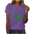 thumbnail image 1 of Mujeres Manga Corta de Verano Tops Impreso Sudadera Casual, Cuello Redondo Blusa Ligera para la Primavera Y el Verano, 1 of 4