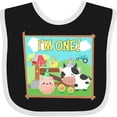 thumbnail image 3 of Inktastic I'm One Farm Animals Wearing Birthday Party Hats Boys or Girls Baby Bib, 3 of 4