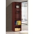thumbnail image 2 of Pemberly Row Five Shelf Multi-Purpose Wooden Bookcase in Mahogany Finish, 2 of 3
