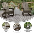 thumbnail image 4 of Emma + Oliver Set of 2 Adirondack Rocking Chairs with Cup Holders, Weather Resistant HDPE Adirondack Rocking Chairs in Brown, 4 of 12