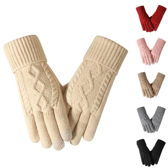 YOTQUSKI Thermal Gloves for Women, Women Touch Screen Gloves, Thermal Gloves for Cold Weather, Knit Gloves Suit for Warm Gloves Hunting, Skiing, Outdoor Work
