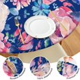 thumbnail image 4 of Pioneer Flower Floral Print Pattern Round Fitted Tablecloth with Elastic Edge,Dining Table Cover Waterproof,Outdoor Round Tablecloth for Camping,Dining,Indoor and Outdoor, 4 of 7