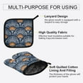 thumbnail image 3 of Yayeee Oven Mitts and Pot Holder Set of 2 Heat Resistant Kitchen Gloves Baking Hot Pad, Blue Elegant Geometric, 3 of 5