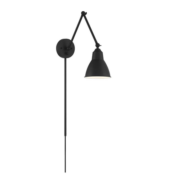 Nuvo Lighting Fulton Swing Arm Lamp Matte Black with Switch