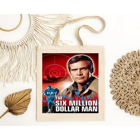 vintage NEW The Six Million Dollar Man Men s Black Tote Bag S--TH20151