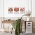 thumbnail image 2 of Flower Wall Art Bedroom Wall Decor Floral Decor Art Print Bathroom Living Dining Room Kitchen Decor Pictures, Framed 12inx16inx3Pieces (Burnt Orange), 2 of 6