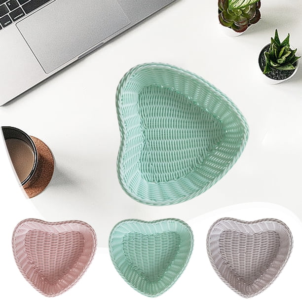 Xihbxyly Cesta de Almacenamiento En Forma de Corazón, Organizador de Joyas Versátil, Diseño de Plástico Duradero, Soporte para Dulces de Boda, Elegante Decoración de Escritorio, Fácil de Limpiar, Tam