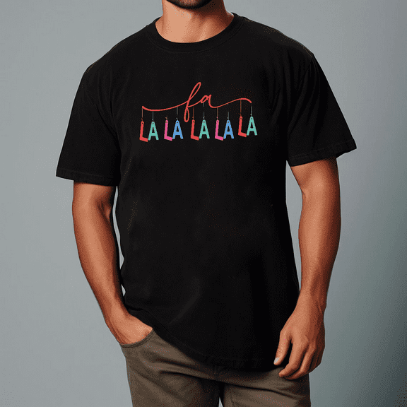 Fa La La La La Funny Christmas Family Festive Holiday Gift Unisex T-shirt, for men & women, up to size 5XL