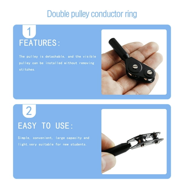 Fishing Rod Pulley Wheel Accessories Wire Guiding Device Dual-roller Equipment Pole Wire Guide Tip Wheels Modified Component Tackle Accessory 4.5