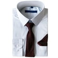thumbnail image 2 of PE Boys and Kids Long Sleeve Dress Shirt Solid White, Burgundy Tie, 2 of 3