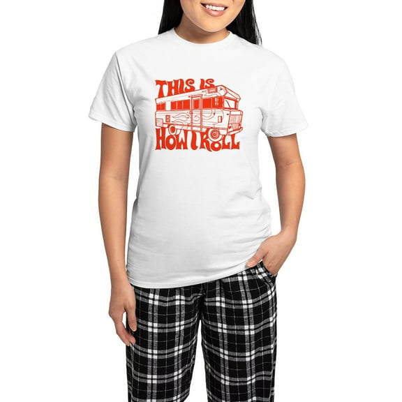 CafePress - This Is How I Roll Women's Light Pajamas - Women's Short Sleeve Print T-Shirt and Pants Light Cotton Pajama Set