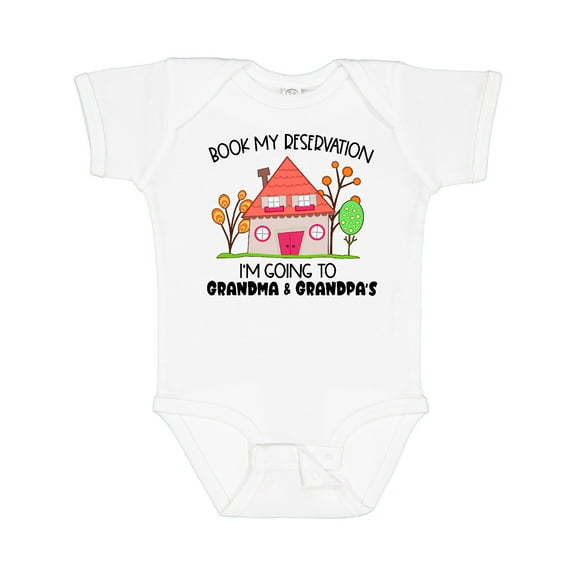 Inktastic Book My Reservation I'm Going to Grandma and Grandpa's Boys or Girls Baby Bodysuit