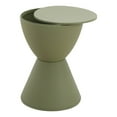 thumbnail image 2 of LeisureMod Side Table Modern Hourglass End Table Compact Accent Drum Table with Removable Lid for Storage Indoor and Outdoor Use Boyd Series in Olive Green, 2 of 11