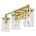 thumbnail image 3 of SAFAVIEH Johari 3-Light LED Gold Iron Wall Sconce with Clear Shade, 3 of 7