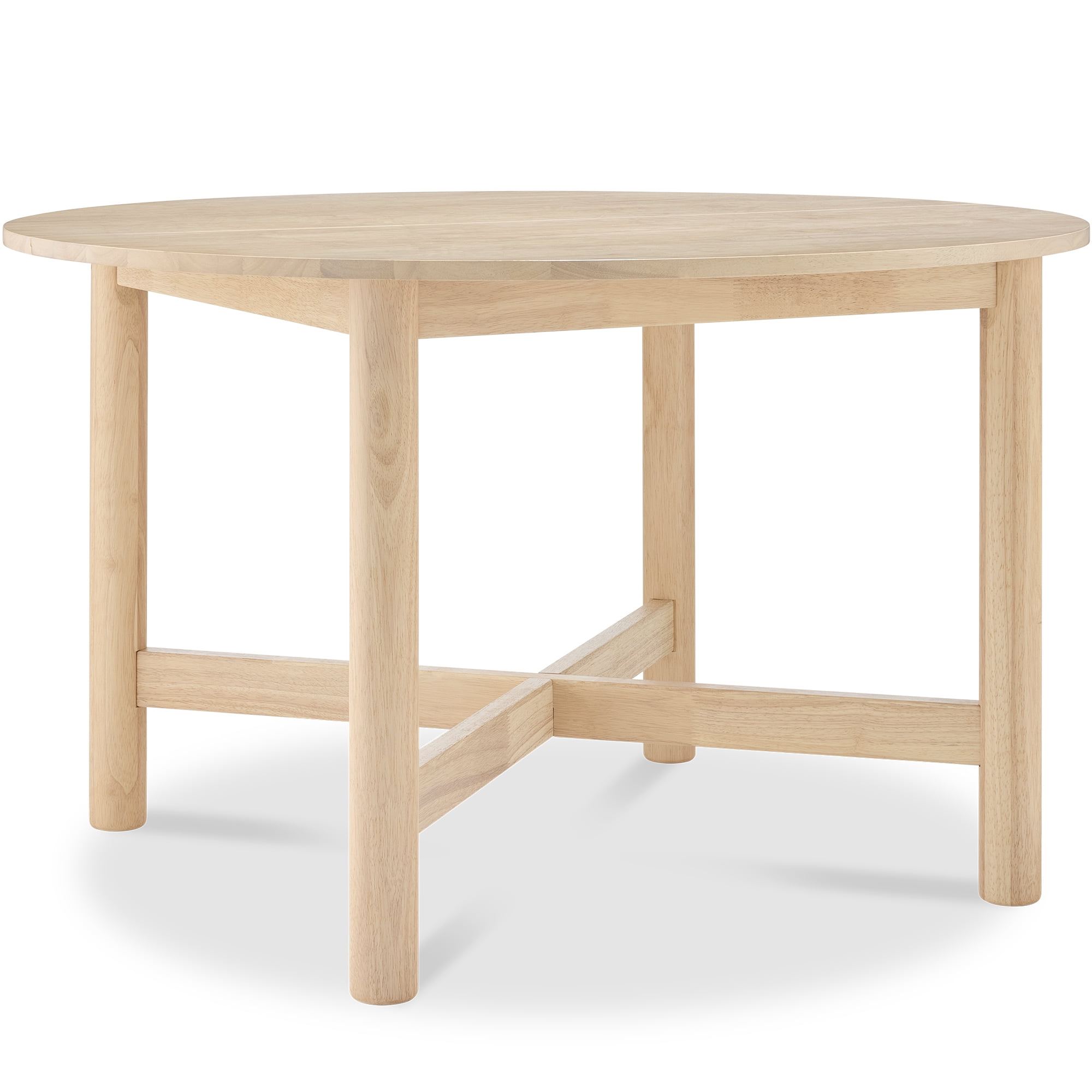 Best Choice Products 47In Round Solid Wood Dining Table, Modern Farmhouse Table For 4, Space Saving, Easy Assembly - Natural