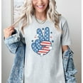 thumbnail image 3 of Moonlight Apparel 4th of July Multicolor Graphic T-Shirt Patriotic Peace Sign Shirt for Women & Men USA Flag Tee for Independence Day Summer BBQs Memorial Day Veterans Day., 3 of 6