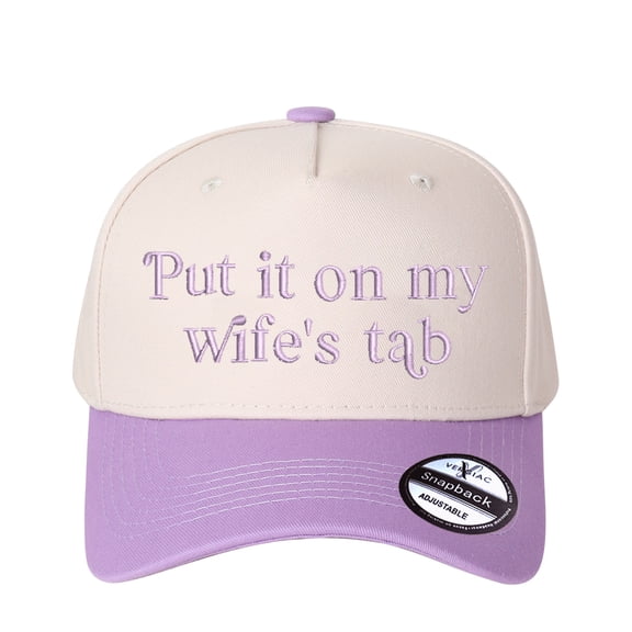 Vergiac Put It On My Wife's Tab Letter Embroidered Color Block Trucker Hat, Unisex Adjustable Cotton Breathable Fashion Cap for Travel Daily Outdoor Wear