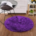 thumbnail image 1 of LAICAIW Small Circle Rug 4ft Purple Fluffy Round Rug Washable Faux Fur Rug Shaggy Soft Rug for Living Room Bedroom Dorm Throw Rug Shag Rug Room Decor, 1 of 7