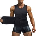 thumbnail image 2 of COMFREE Neoprene Sauna Suit for Men Waist Trainer Sweat Vest Zipper Body Shaper with Adjustable Tank Top, 2 of 7