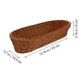 thumbnail image 2 of HOMEMAXS Woven Bread Basket for Storage Made of Plastic in Coffee Color Suitable for Home and Restaurant Use 7.5 Inches, 2 of 8