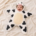thumbnail image 2 of GiLiling Baby Cow Starfish Hooded Onesie for Boys Girls, Fleece Swaddle Jumpsuit, Infant Outfit Newborn Halloween Photo Prop Sleep Sack, 2 of 7