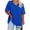 Blue, variant on Staron Summer Tops for Women Oversized T-Shirt V Neck Short Sleeve Casual Loose Comfy Sports Tunic Blouse, Blue 5XL