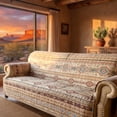 thumbnail image 2 of Barefoot Bungalow Phoenix Southwestern Boho Reversible Slipcover/Furniture Protector, Tan, Sofa, 2 of 7
