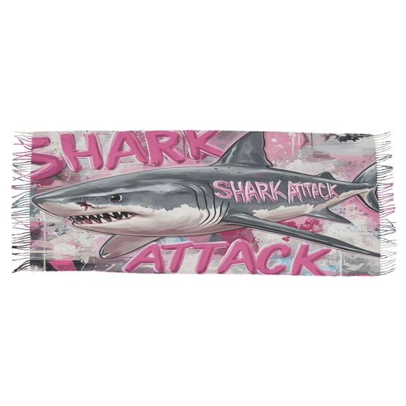 BZSMCE Women Scarf Sharks Plainting Simple Pattern Soft Warm Long Large Scarves