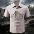 thumbnail image 2 of Mens Short Sleeve Button Down Fishing Hiking Utility Shirt Quick Dry Summer Casual Outdoor Lightweight Breathable Mesh Liner Back Vented Work Untucked Shirts with 4 Pockets for Safari, 2 of 7