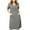 Gray, variant on Women's Cotton Linen Midi Dress Crewneck Short Sleeve Causal Loose Tshirt Dresses with Pockets