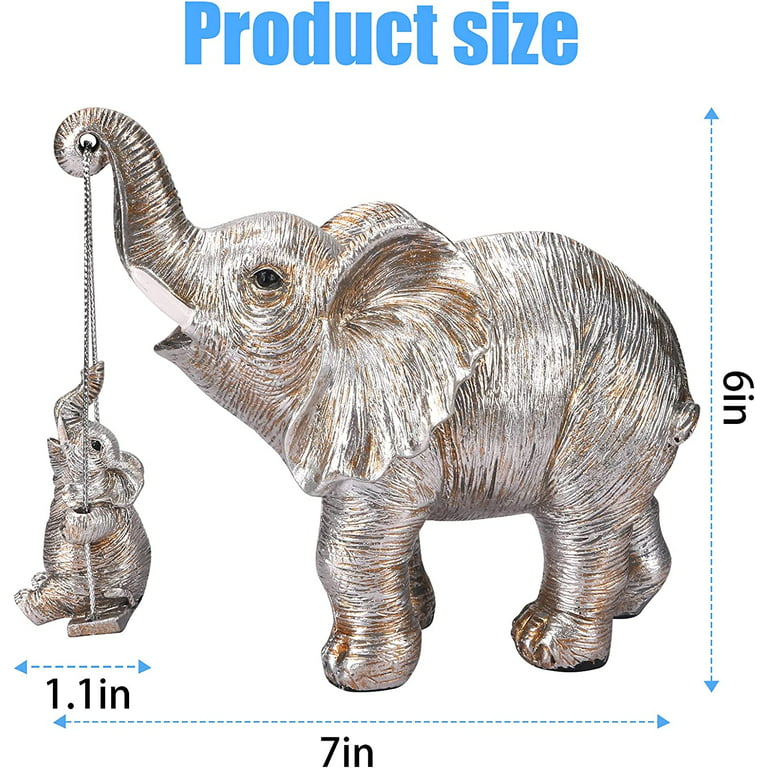 Elephant Statue. Elephant Decor Brings Good Luck, Health, Strength. Elephant  Gifts for Women, Mom Gifts. Decorations Applicable Home, Office, Bookshelf  TV Stand, Shelf, Living Room - Silver 