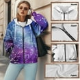 thumbnail image 6 of Renewold Galaxy Violet Blue Womens Hoodies Sweater Hooded Tops Oversized Sweatshirts Long Sleeve Drop Shoulder Jackets Pullover Tops Sweatshirts Fashion Streetwear Outfits for Athletic, XS, 6 of 7