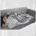 thumbnail image 6 of Guitar Soft Flannel Fleece Throw Blanket, Hand Drawn Style Electric Guitar on White Backdrop Rock Music Accords Sketch Art, Cozy Plush for Indoor and Outdoor Use, 50" x 60", Black White, by Ambesonne, 6 of 6